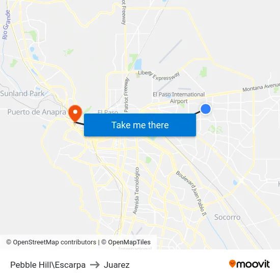 Pebble Hill\Escarpa to Juarez map