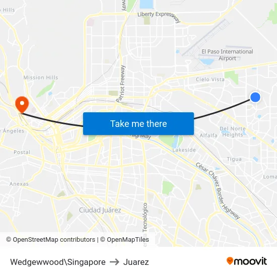 Wedgewwood\Singapore to Juarez map