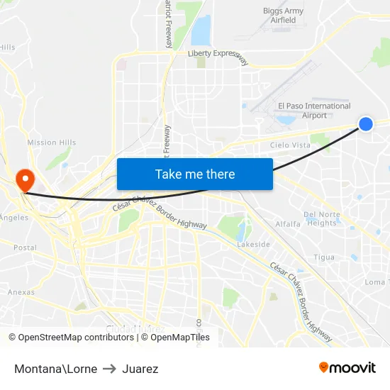 Montana\Lorne to Juarez map