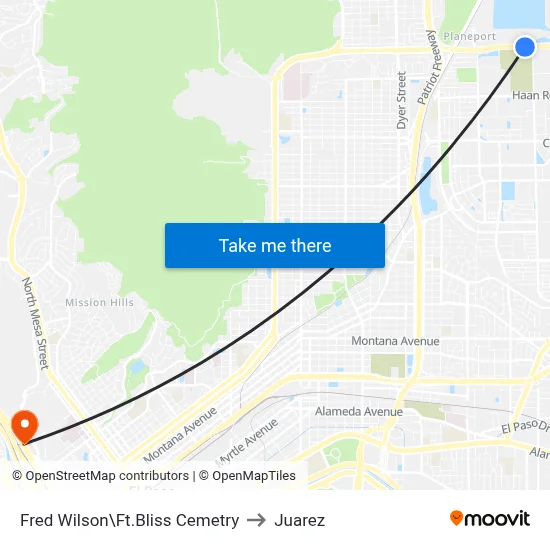 Fred Wilson\Ft.Bliss Cemetry to Juarez map