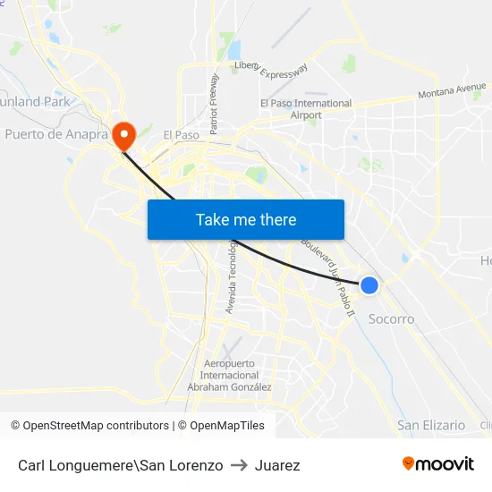 Carl Longuemere\San Lorenzo to Juarez map