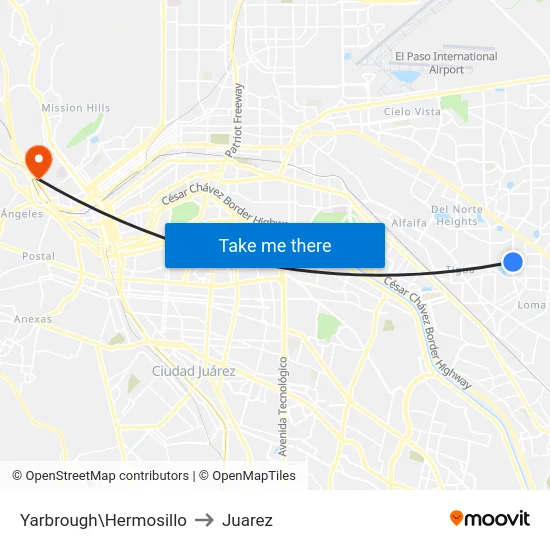 Yarbrough\Hermosillo to Juarez map