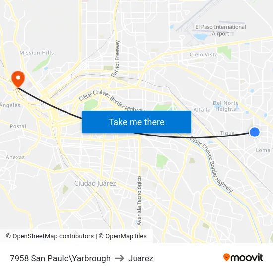 7958 San Paulo\Yarbrough to Juarez map