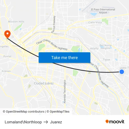 Lomaland\Northloop to Juarez map