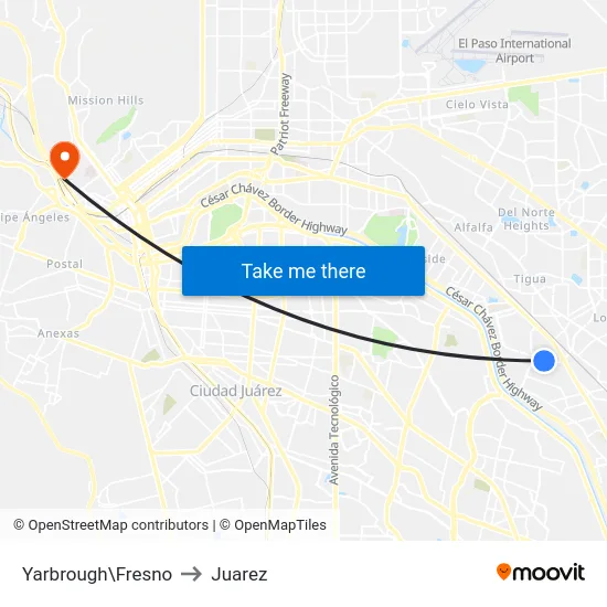 Yarbrough\Fresno to Juarez map