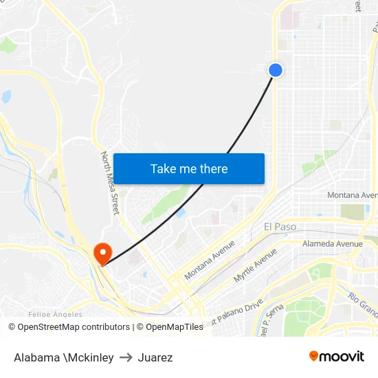 Alabama \Mckinley to Juarez map