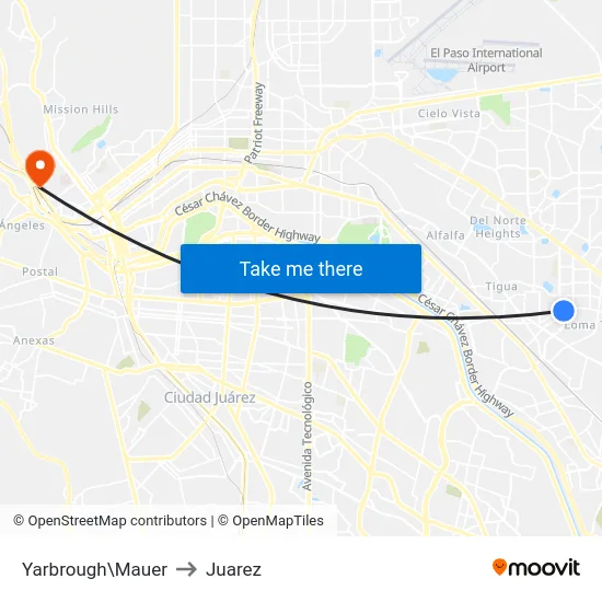 Yarbrough\Mauer to Juarez map