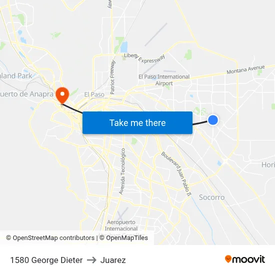 1580 George Dieter to Juarez map