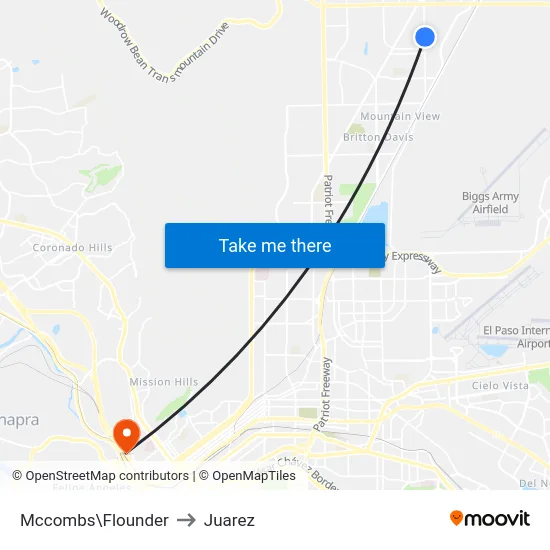 Mccombs\Flounder to Juarez map