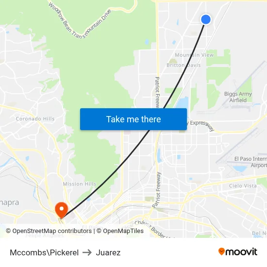 Mccombs\Pickerel to Juarez map