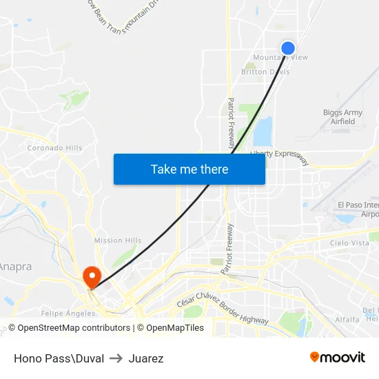 Hono Pass\Duval to Juarez map