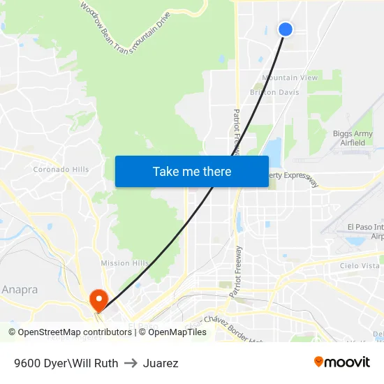 9600 Dyer\Will Ruth to Juarez map
