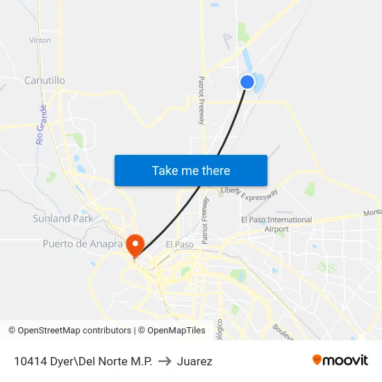 10414 Dyer\Del Norte M.P. to Juarez map