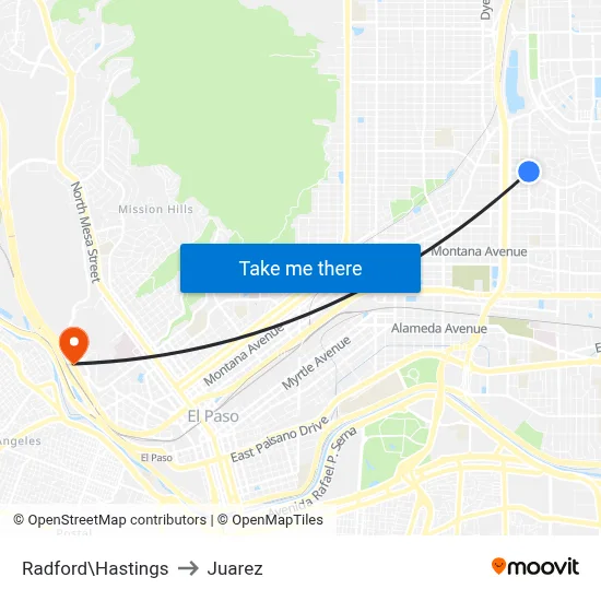 Radford\Hastings to Juarez map