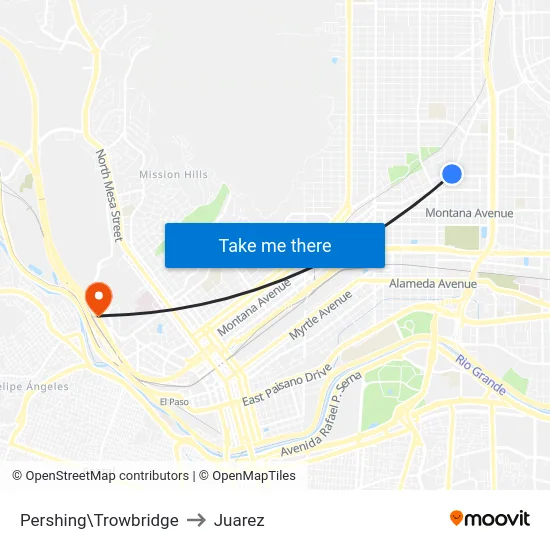 Pershing\Trowbridge to Juarez map