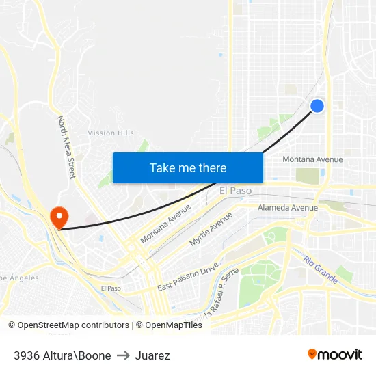 3936 Altura\Boone to Juarez map