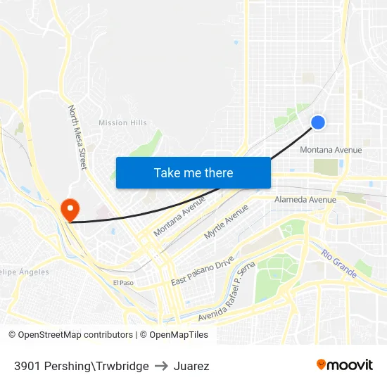 3901 Pershing\Trwbridge to Juarez map