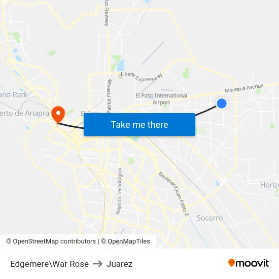 Edgemere\War Rose to Juarez map