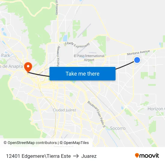 12401 Edgemere\Tierra Este to Juarez map