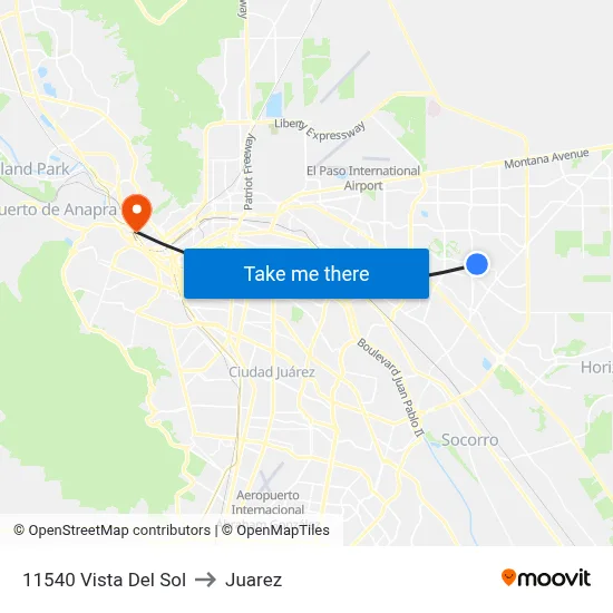 11540 Vista Del Sol to Juarez map