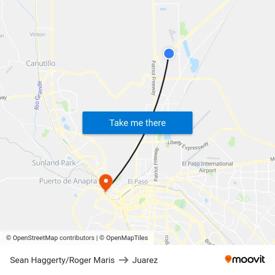 Sean Haggerty/Roger Maris to Juarez map