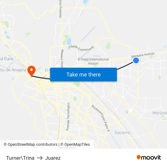 Turner\Trina to Juarez map