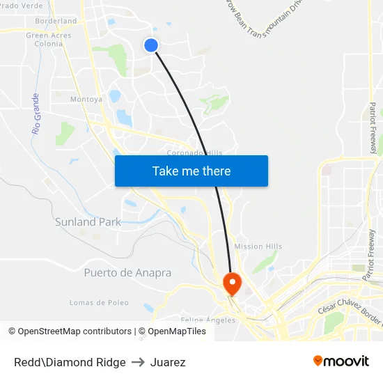 Redd\Diamond Ridge to Juarez map