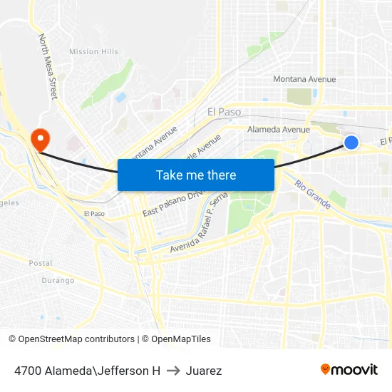 4700 Alameda\Jefferson H to Juarez map