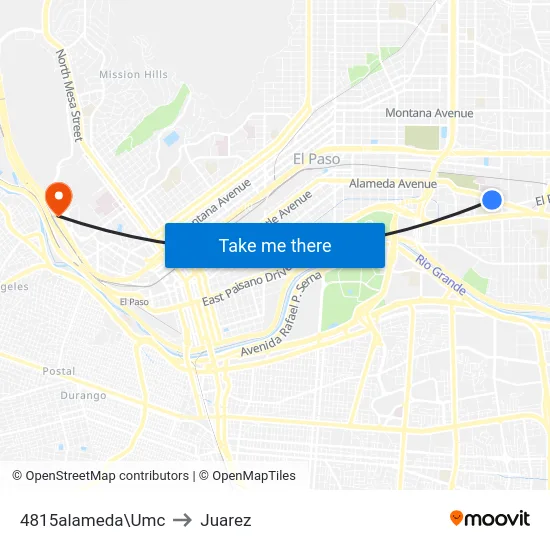 4815alameda\Umc to Juarez map