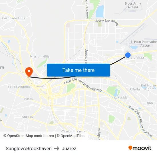 Sunglow\Brookhaven to Juarez map