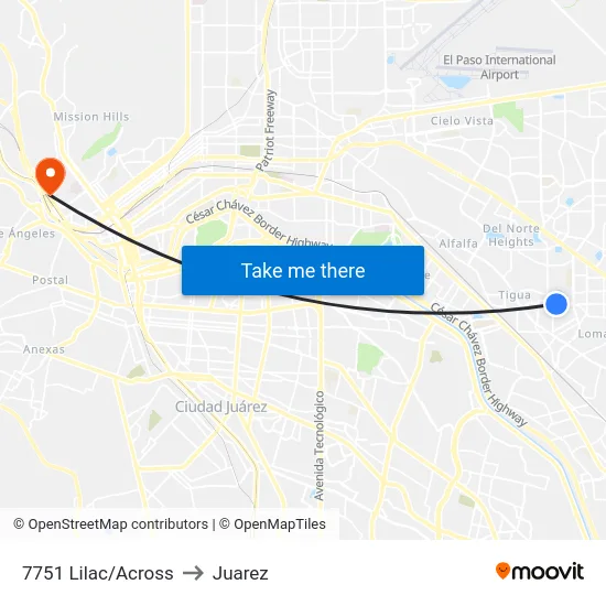 7751 Lilac/Across to Juarez map