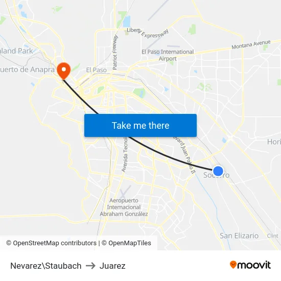Nevarez\Staubach to Juarez map