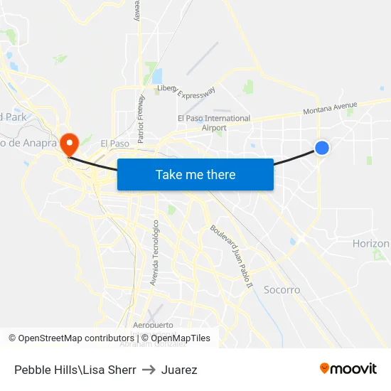 Pebble Hills\Lisa Sherr to Juarez map