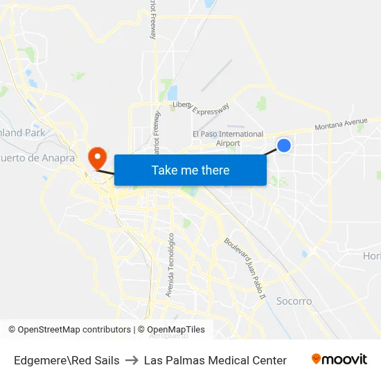 Edgemere\Red Sails to Las Palmas Medical Center map