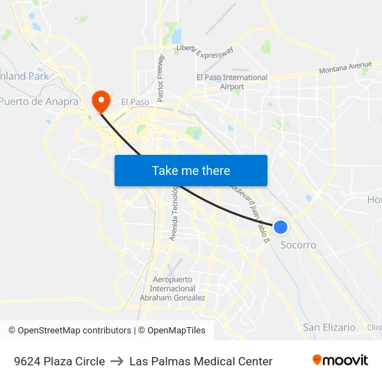 9624 Plaza Circle to Las Palmas Medical Center map