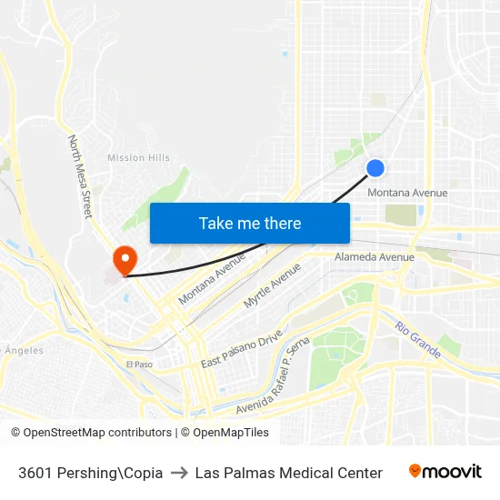3601 Pershing\Copia to Las Palmas Medical Center map