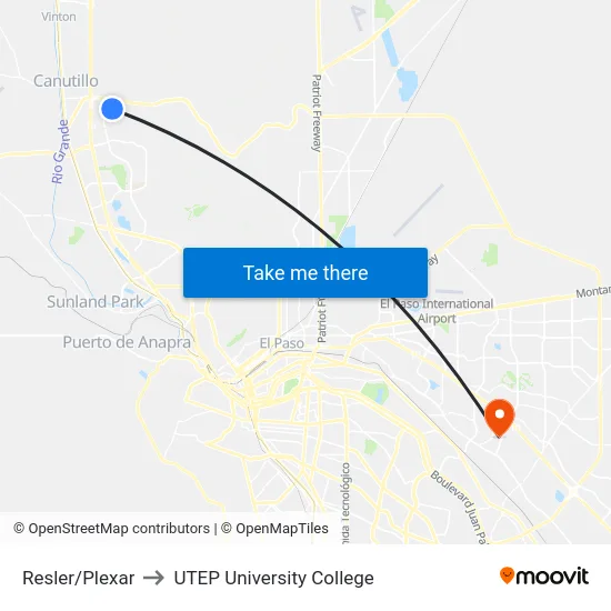 Resler/Plexar to UTEP University College map