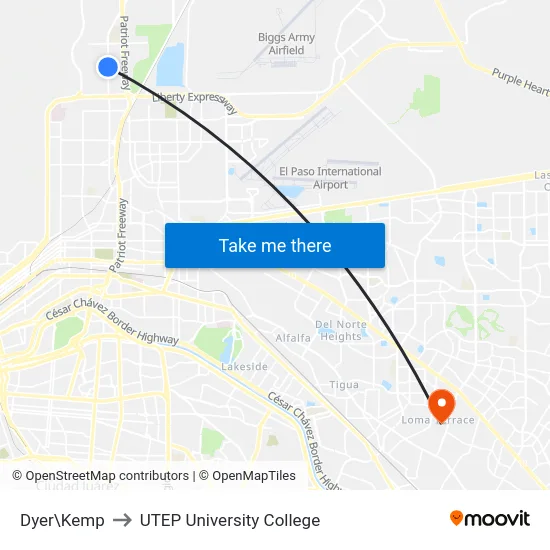 Dyer\Kemp to UTEP University College map
