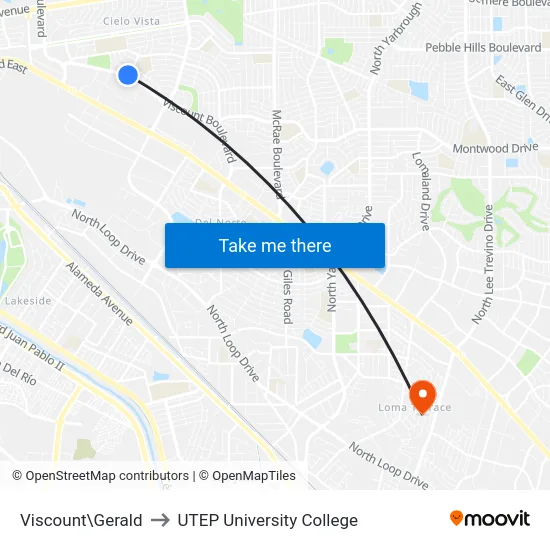 Viscount\Gerald to UTEP University College map