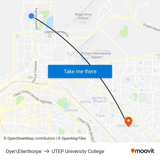 Dyer\Ellerthorpe to UTEP University College map