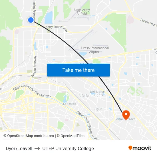 Dyer\Leavell to UTEP University College map