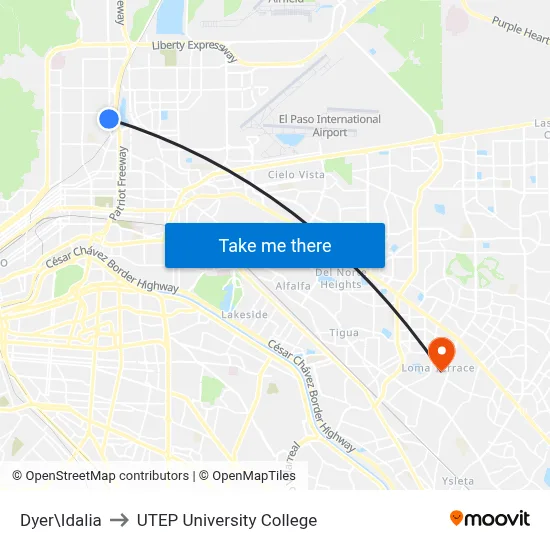 Dyer\Idalia to UTEP University College map