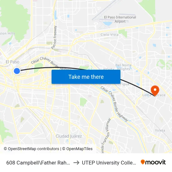 608 Campbell\Father Rahm to UTEP University College map