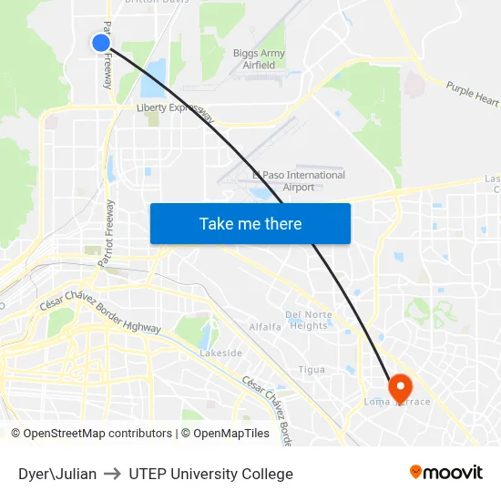 Dyer\Julian to UTEP University College map