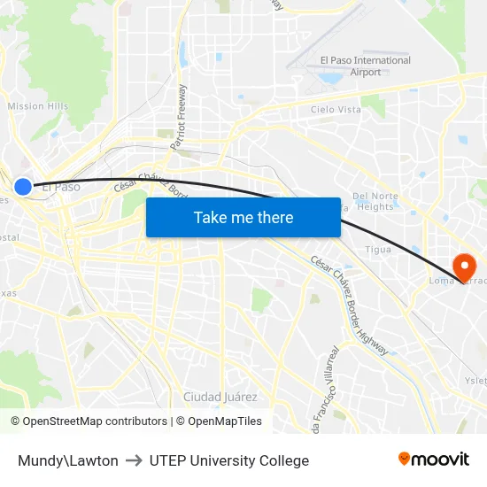 Mundy\Lawton to UTEP University College map