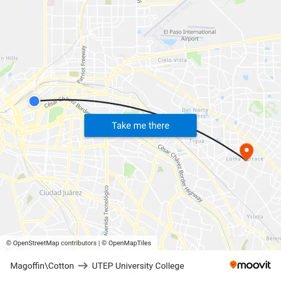 Magoffin\Cotton to UTEP University College map