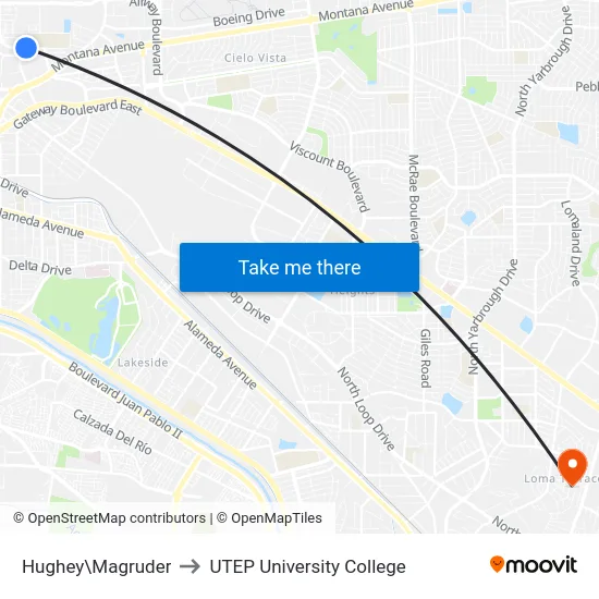 Hughey\Magruder to UTEP University College map
