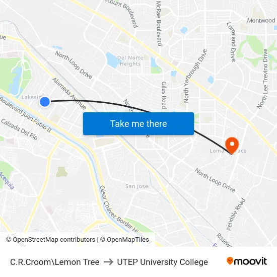 C.R.Croom\Lemon Tree to UTEP University College map