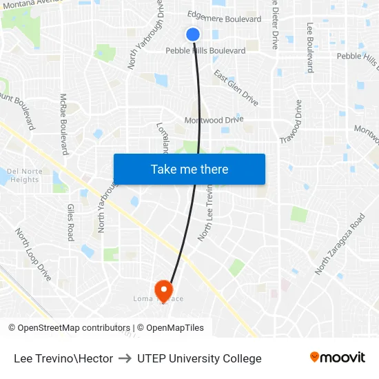 Lee Trevino\Hector to UTEP University College map