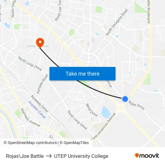 Rojas\Joe Battle to UTEP University College map